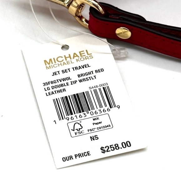 Michael Kors Gilly Large Drawstring Shoulder Tote Bag & Double Zip Wallet Red - Picture 13 of 14